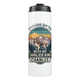 Guten Tag beim Wandern Cavalier King Charles Hund Thermosbecher