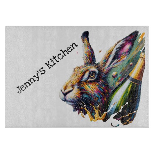 Guten Tag der Hölle. Hare & Prosecco! Schneidebrett (Vorderseite)