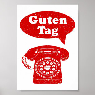 Guten Tag, deutsches Retro-Telefon Poster