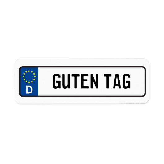 Guten Tag Deutschland kennzeichen (Vorne)