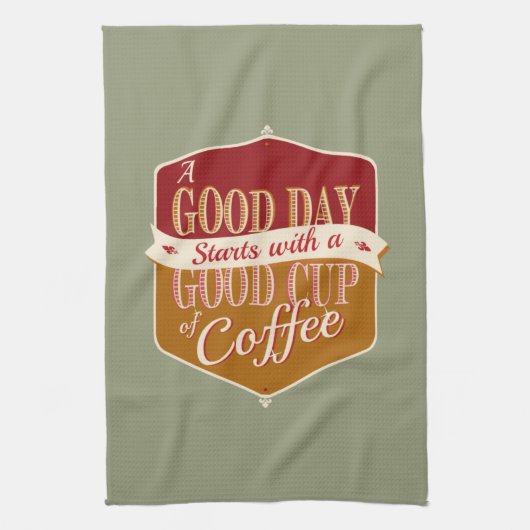Guten Tag, guter Kaffee Geschirrtuch (Vertikal)