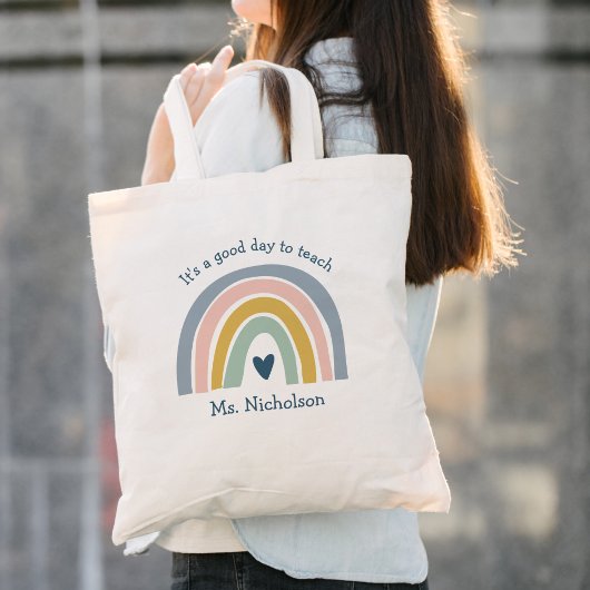 Guten Tag, Lehrerin Geschenk Boho Rainbow Tragetasche