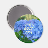 Guten Tag! Magnet Blue Hydrangea Blume (Vorderseite/Rückseite)