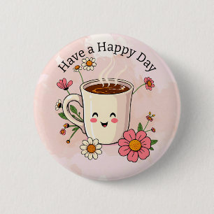 Guten Tag Niedlicher Kaffee Button