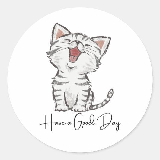 Guten Tag Runder Aufkleber (Vorderseite)