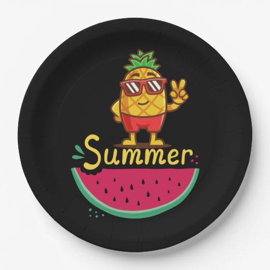Guten Tag Sommerzeit Pappteller (Vorderseite)