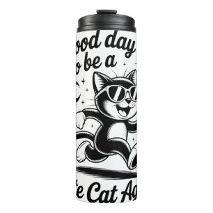 Guten Tag süße Katze Thermosbecher