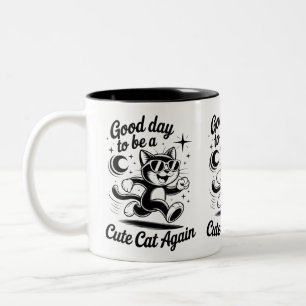 Guten Tag süße Katze Zweifarbige Tasse