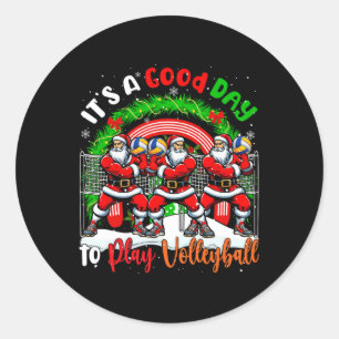 Guten Tag Volleyball spielen Weihnachtsfeiertag Runder Aufkleber