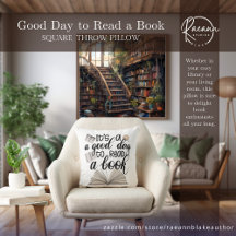 Guten Tag zum Lesen eines Bücherwurfkissens