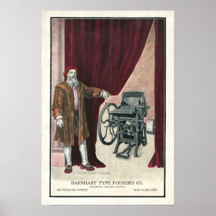 Gutenberg-Briefbeschwererart Gießereiplakat Poster