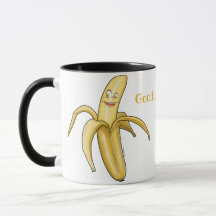 Gutenmorgen-Bananen-Tasse - schneiden Sie gelben