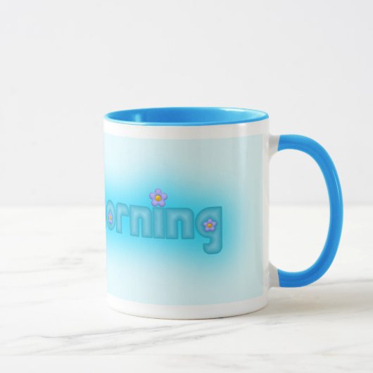 Gutenmorgen-Blau Tasse (Rechts)