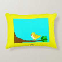 Gutenmorgen-Gelb-Vogel-Akzent-Kissen