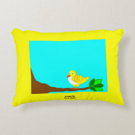 Gutenmorgen-Gelb-Vogel-Akzent-Kissen Dekokissen