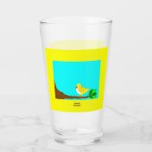 Gutenmorgen-Gelb-Vogel-Glas-Trommel Glas (Rückseite)