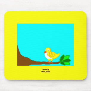 Gutenmorgen-Gelb-Vogel-Mausunterlage Mousepad