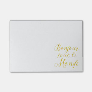 Gutenmorgen jeder französisches hallo Everbody Post-it Klebezettel