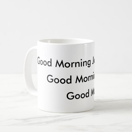 Gutenmorgen Joe Kaffeetasse (Vorderseite Links)