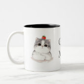 Gutenmorgen-Katzen-Tasse Zweifarbige Tasse (Links)