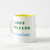 Gutenmorgen ließ den Druck Tasse anfangen (Vorderseite Links)