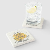 Gutenmorgen mein Sonnenschein Steinuntersetzer (Seitenansicht)