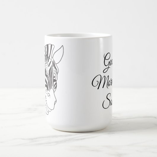 Gutenmorgen reizendes Zebra-Schwarzes u. Weiß Kaffeetasse (Mittel)