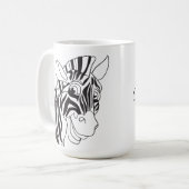 Gutenmorgen reizendes Zebra-Schwarzes u. Weiß Kaffeetasse (Vorderseite Links)