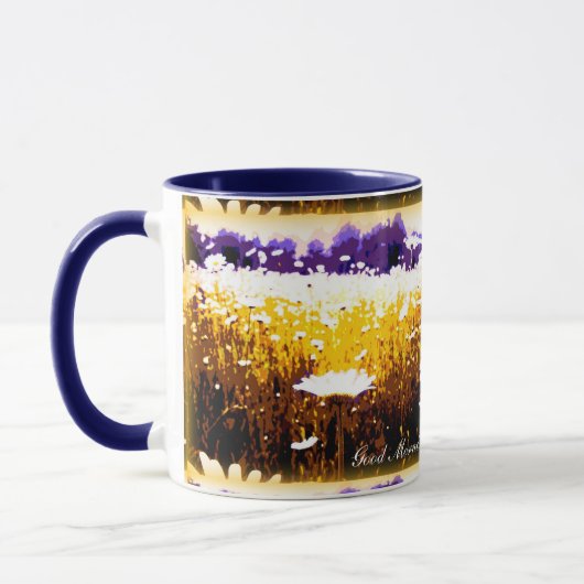 Gutenmorgen-schönes Nordwestgänseblümchen-Feld Tasse (Links)