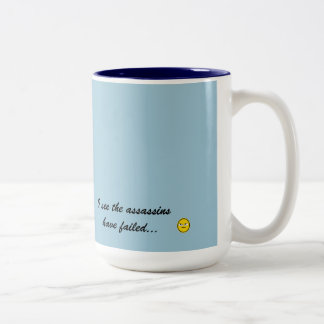 Gutenmorgen… sehe ich die Meuchelmörder versagt zu Zweifarbige Tasse