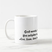 Gutenmorgen-Sonnenschein Kaffeetasse (Links)