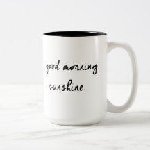 Gutenmorgen-Sonnenschein-schwarze u. weiße Tasse