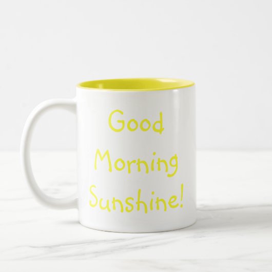 Gutenmorgen-Sonnenschein! Zweifarbige Tasse (Links)