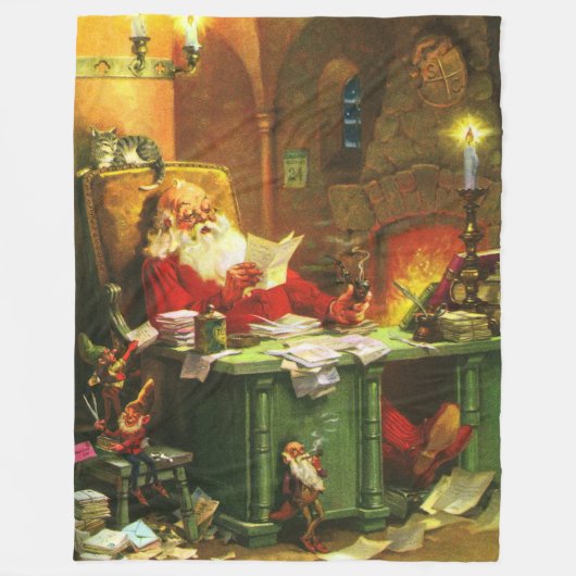 Guter alter Weihnachtsmann Fleecedecke (Vorderseite)