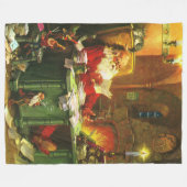 Guter alter Weihnachtsmann Fleecedecke (Vorderseite (Horizontal))