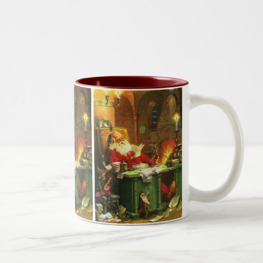 Guter alter Weihnachtsmann Zweifarbige Tasse (Rechts)