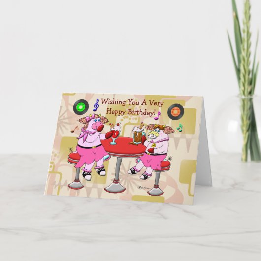 Guter altmodischer Geburtstag Karte (Vorderseite)