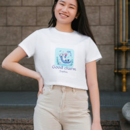 Guter Charme, blaues Design, Personalisierter T -  T-Shirt