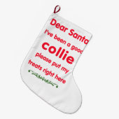 guter Collie Großer Weihnachtsstrumpf (Vorderansicht (hängend))