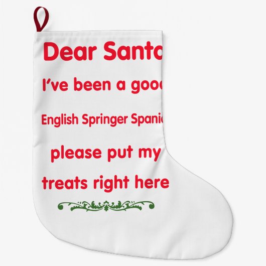 guter englischer SpringerSpaniel Großer Weihnachtsstrumpf (Vorderseite)