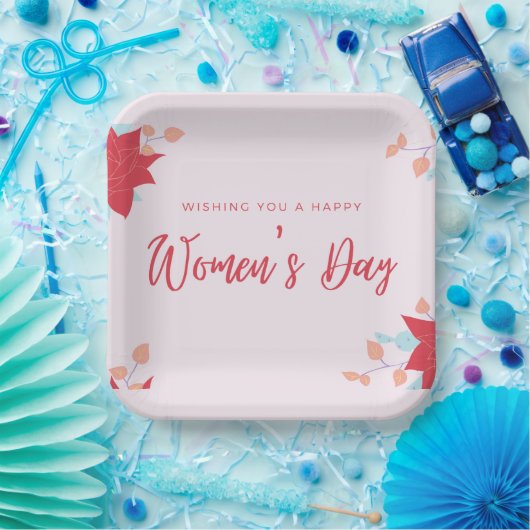 Guter Frauentag pink Pappteller (Party)