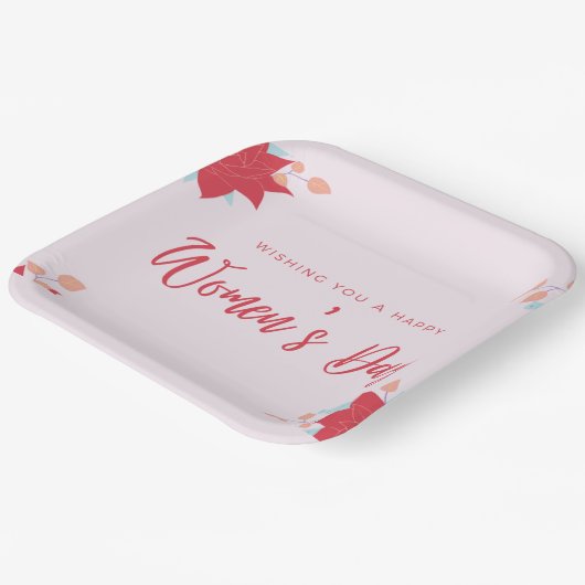 Guter Frauentag pink Pappteller (Gewinkelt)