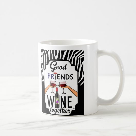 Guter Freund-Wein Kaffeetasse (Rechts)