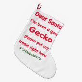 guter Gecko Großer Weihnachtsstrumpf (Vorderansicht (hängend))
