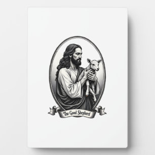 Guter Hirte Jesus Vintage Gravur Faith Shirt Fotoplatte