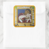 Guter Hirte Quadratischer Aufkleber (Tasche)