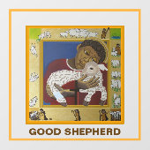 Guter Hirte verlor das Sheep-Symbol Fensteraufkleber (Blatt)