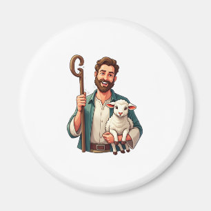 Guter Hirte Vintage-Gravur Jesus-Shirt (1) Magnet