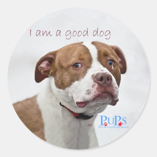 Guter Hund Grube Bull Rescue Runder Aufkleber (Vorderseite)