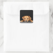 Guter Hund Quadratischer Aufkleber (Tasche)